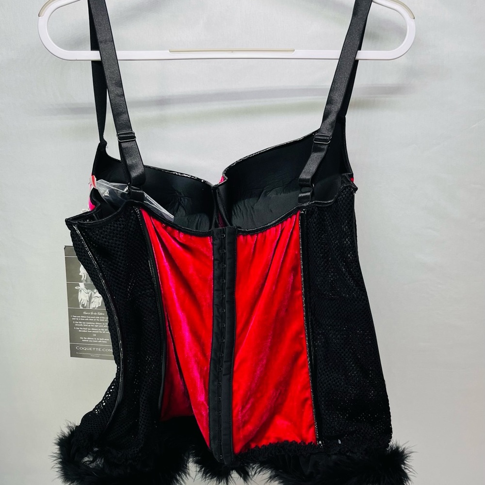 Elegant‎ Velvet  Pink and Black Lace Diva Bustier by Coquette - Picture 5 of 9